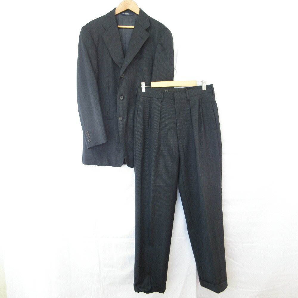 【中古】良品 POLO by RALPH LAUREN ポロバイラルフローレン シングル ジャケット パンツ スーツ セットアップ A6 ネイビー メンズ Luxs ブランド古着のリュクス