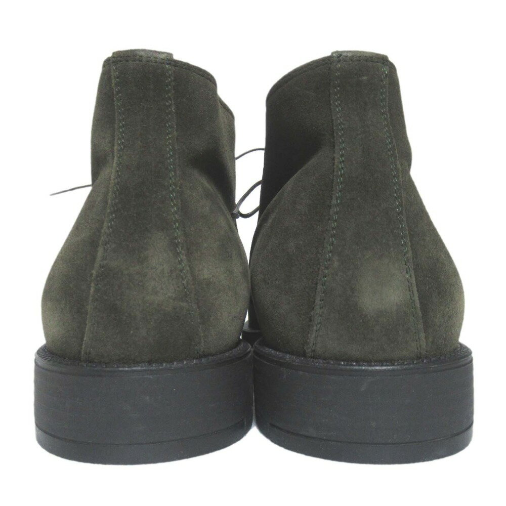 【中古】未使用 Salvatore Ferragamo サルヴァトーレフェラガモ スエード チャッカブーツ サイズ7.5 2E 25.5cm相当 カーキ メンズ Luxs ブランド古着のリュクス