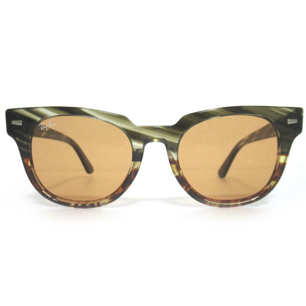 【中古】新品同様 Ray-ban レイバン 度なし METEOR CLASSIC メテオール セルフレーム フルリム サングラス RB2168 50□20-150 ブラウン メンズ Luxs ブランド古着のリュクス