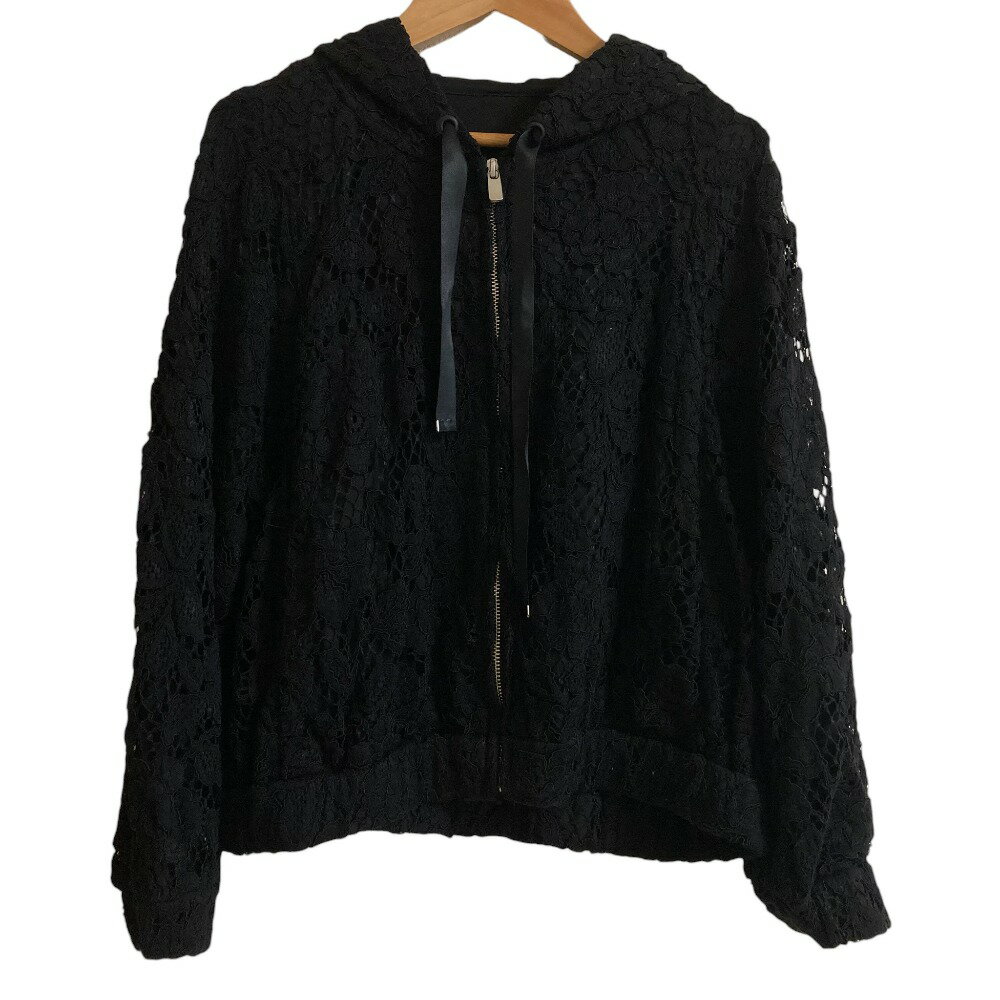 【中古】美品 Grace Class グレースクラス コードレースジップパーカー 0220101042 サイズ36 ブラック レディース Luxs ブランド古着のリュクス