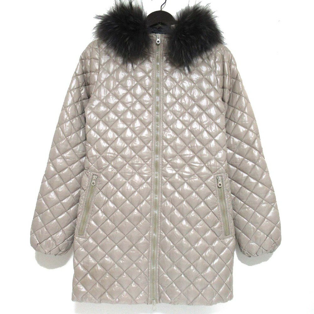 【中古】美品 DUVETICA デュベティカ ACCA フィンラクーンファー フーディー ジップアップ キルティン..