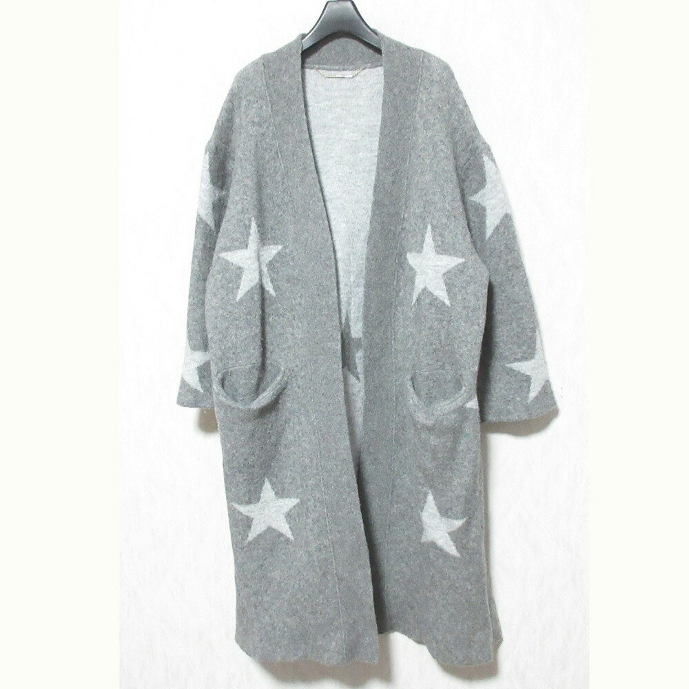 【中古】美品 Mila Owen ミラオーウェン 星柄ニットカーディガン 09WNJ165164 F グレー レディース Luxs ブランド古着のリュクス(4)