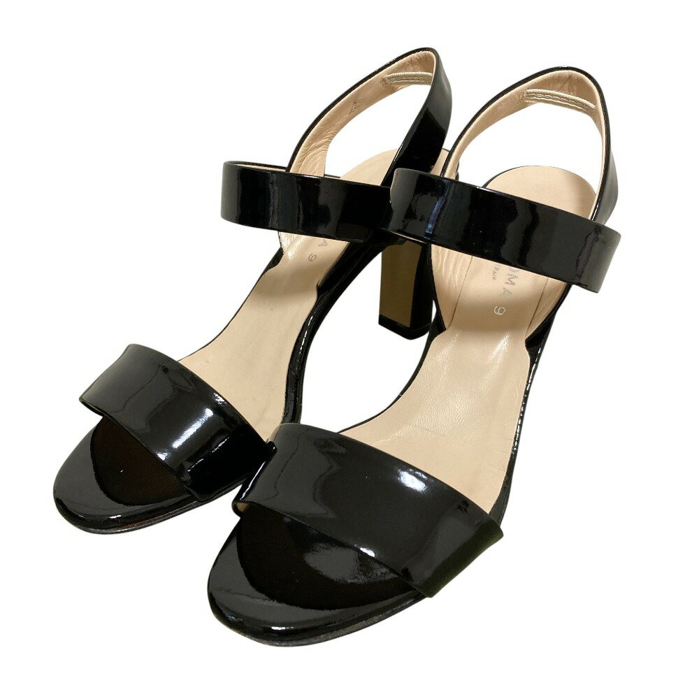 【中古】美品 CORSO ROMA 9 コルソローマ9 パテント サンダル サイズ36 約23cm ブラック レディース Lu..