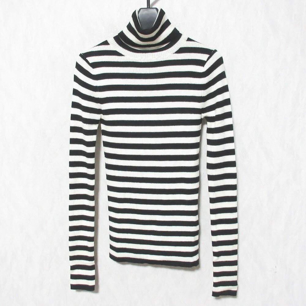 【中古】美品 22AW TSURU By MARIKO OIKAWA ツルバイマリコオイカワ ボーダー タートルネックニット KN..