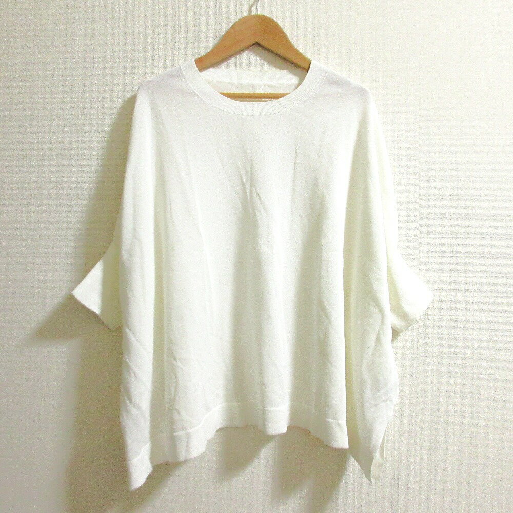 【中古】良品 25SS FRAMeWORK フレームワーク ペーパーミックスポンチョニット ホワイト レディース Lu..