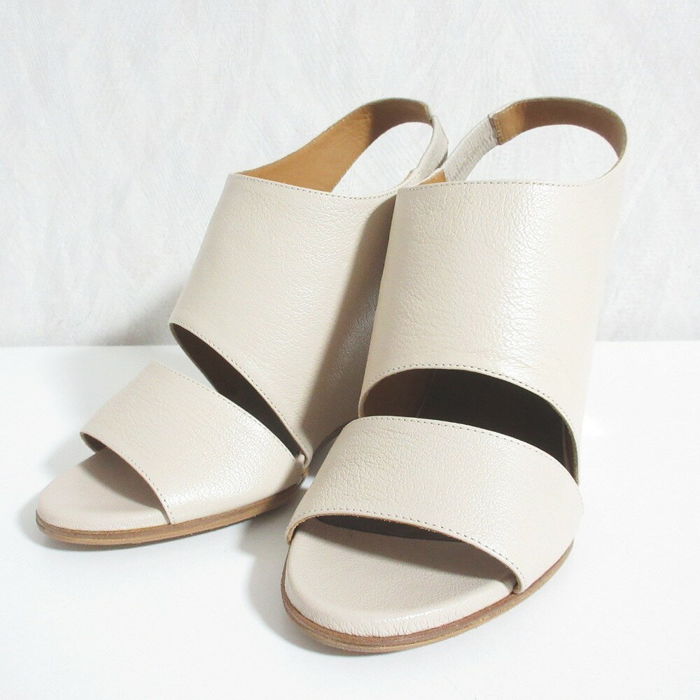 【中古】未使用 Chloe クロエ MALABAR 121 レザー ウェッジソールサンダル 37 ベージュ レディース Lux..