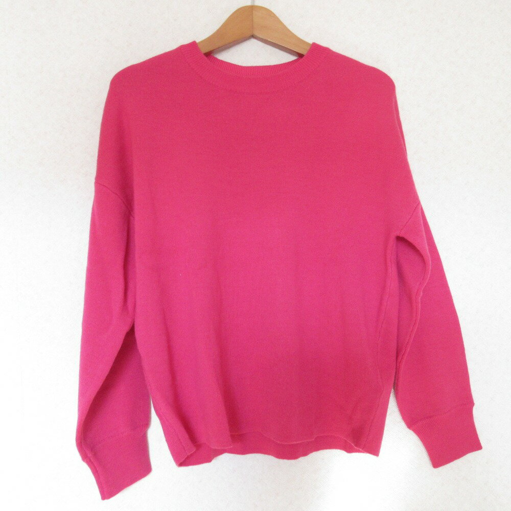 【中古】美品 24AW INDIVI インディヴィ スウェットライク スムースニット サイズ5 ピンク レディース ..
