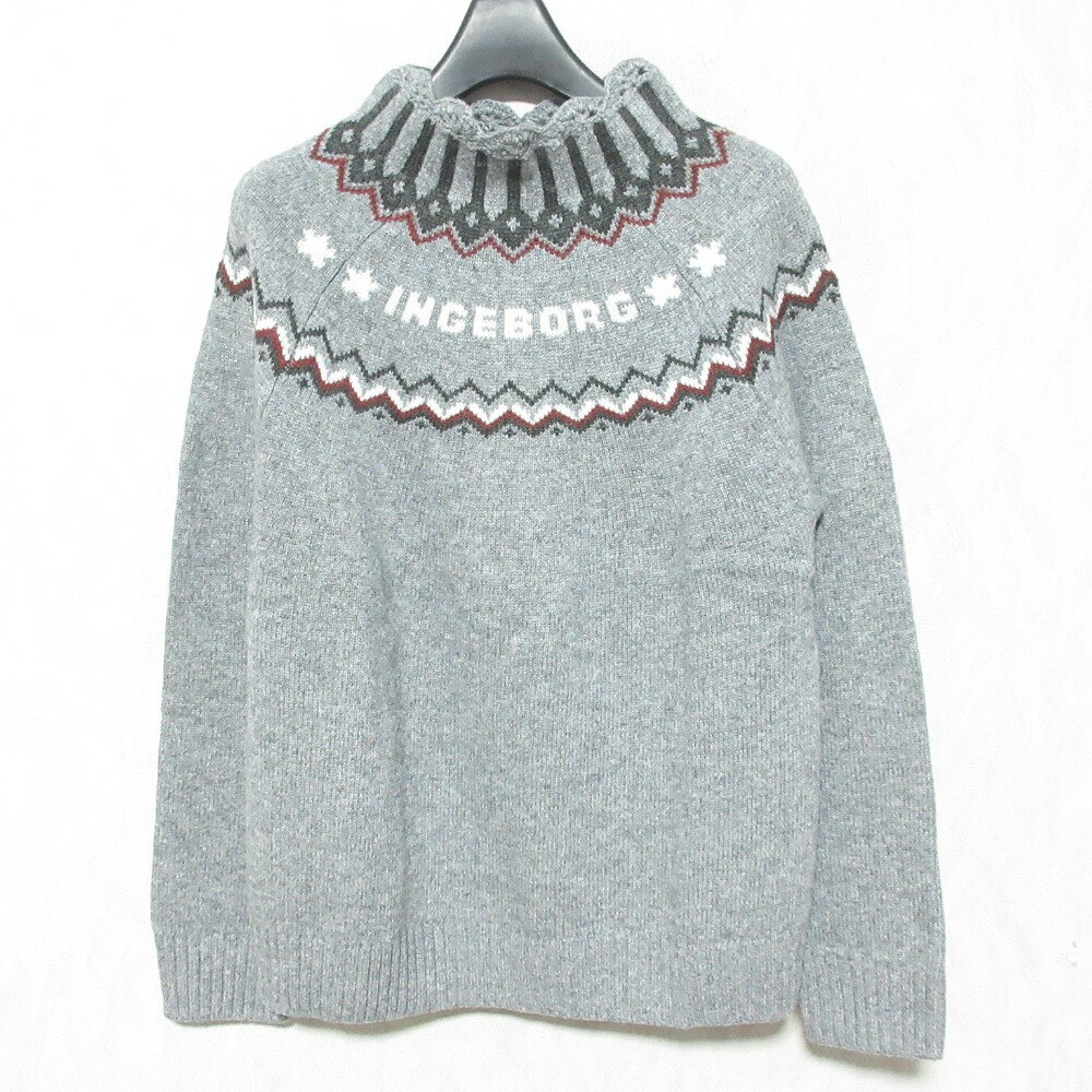 【中古】美品 INGEBORG インゲボルグ タスマニアラムウール ニットプルオーバー セーター A2203KPO555 ..