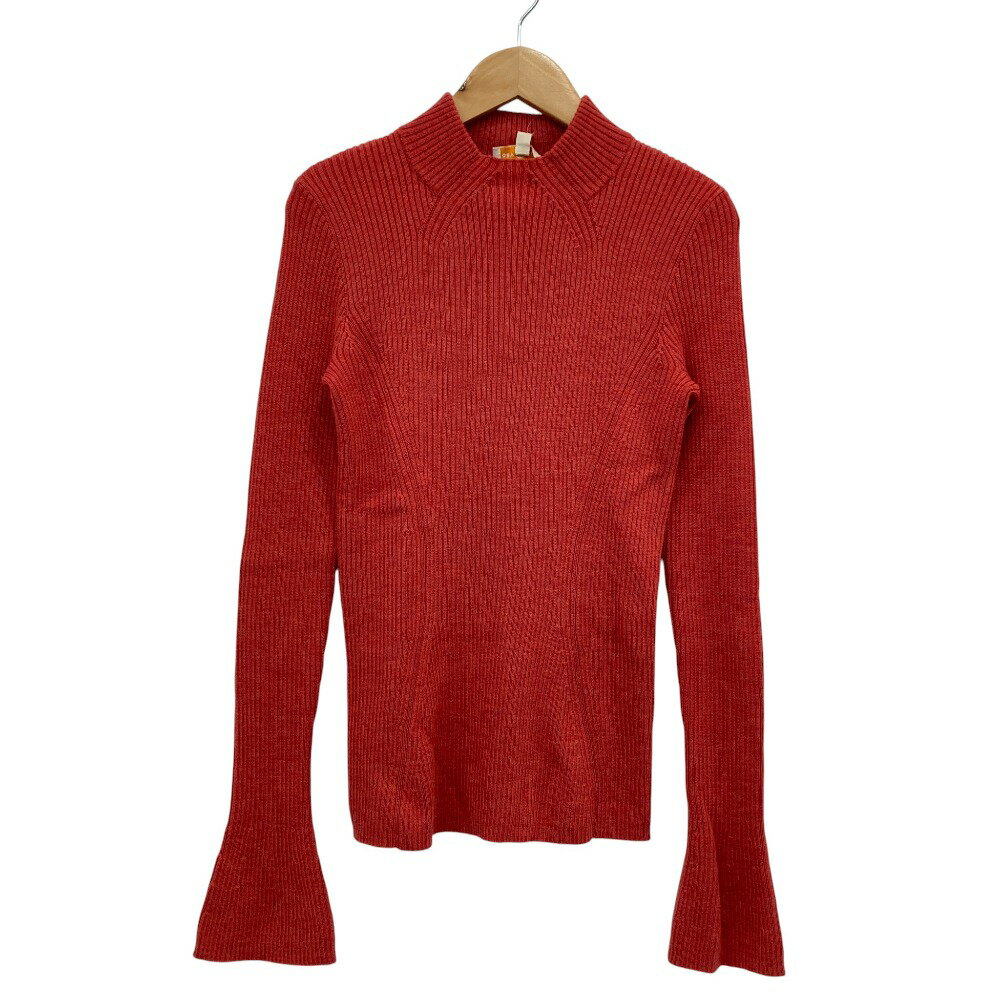 【中古】未使用 TORY BURCH トリーバーチ ベルスリーブ リブニット セーター XS レッド レディース Lux..