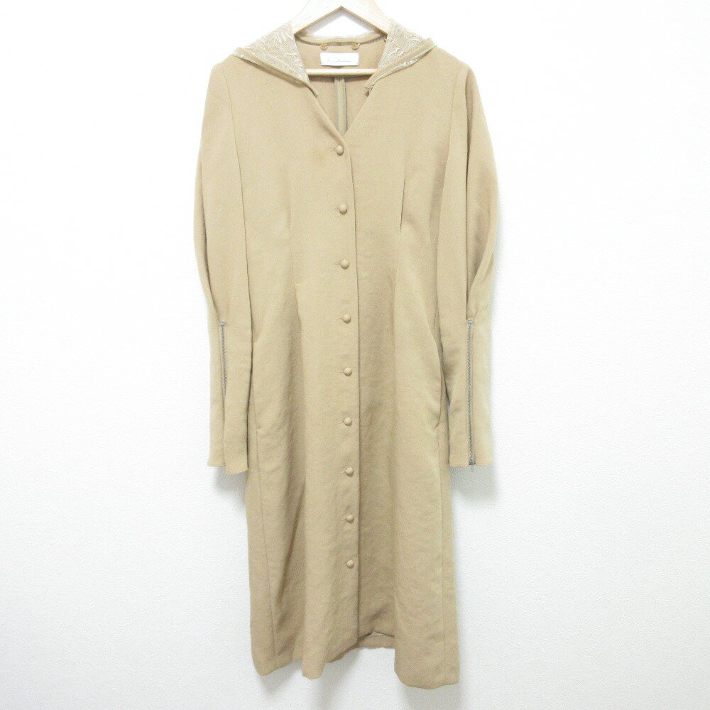 【中古】 Lautashi ラウタシー レースフードドレス ロングコート ワンピース サイズ1 ベージュ レディース Luxs ブランド古着のリュクス