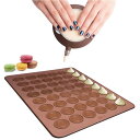 48容量ノンスティックシリコーンマカロンベーキングマット ノンスティックシリコーンマカロンベーキングモールドセット ケーキデコレーション用品付き容量マカロンキッ...