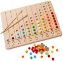 数字認識おもちゃ 数字ゲーム 木製パズル 積み木 ボールマッチング 箸トレーニング 木のおもちゃ モンテッソーリ 色認識 指先訓練 子ども おもちゃ 教具 誕生...