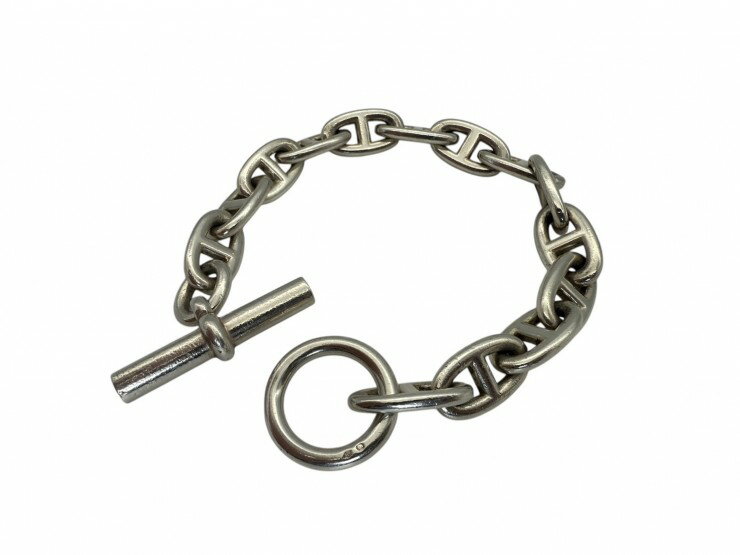 HERMES エルメス シェーヌダンクル ブレスレット シルバー ヴィンテージ マルジェラ期　GM14 【中古】(4)