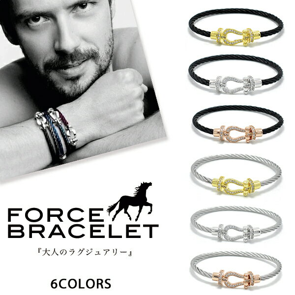 \送料無料/【フォースブレスレット】ブレスレット メンズ レディース ペア お揃い カップル ゴールド 金 18金 シルバー ジルコニア 馬蹄 ホースシュー バレンタイン プレゼント キンプリ フレッド フォース10