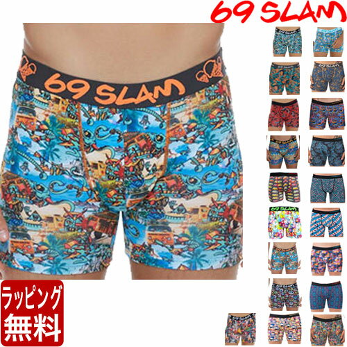 69SLAM メンズ マイクロファイバー MBY シリーズ ロング ボクサーパンツ ロックスラム ブランド サーフパンツ、水着…