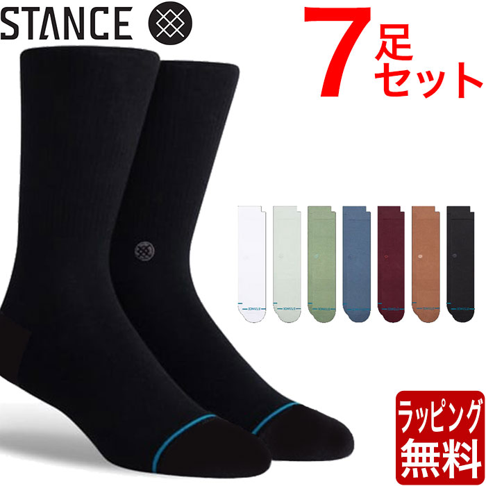 Rakuten - STANCE SOCKS スタンス ソックス 靴下 7 DAYS A WEEK PACK 7足セット Icon セール お得 クルー 丈 コームドコットン 無地 シンプル 黒 白 ホワイト メンズ スニーカーソックス 定番 ブランド おしゃれ スポーツ 男性 大人