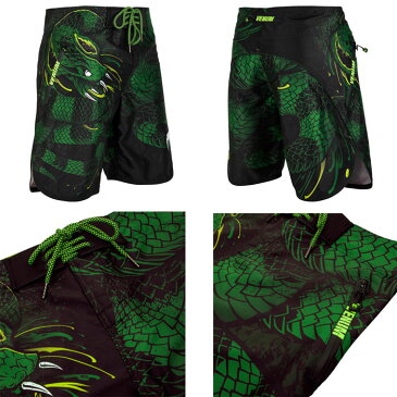 送料無料 VENUM ベヌム ボードショーツ サーフパンツ 水着 Snake Boardshorts ブラック グリーン メンズ 男性用 大人 海水パンツ 海パン 水陸両用 ボードショーツ ブランド 正規品 父の日