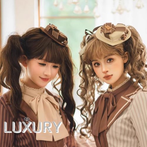 【納期40日】クラシカルロリータ クラロリ ミニハット ベレー帽 チョコレート チョコ レトロ 古風 スウィート 優雅 レディースファッション お茶会 デイリー イベント