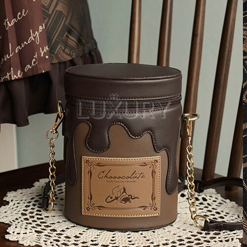 ロリータファッション ショルダーバッグ 筒型 鞄 カバン チョコレート 童話風 パンク ガーリー お茶会 イベント お散歩 ロマンティック かわいい