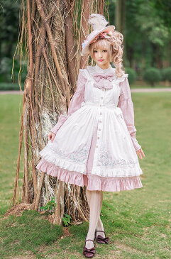 ロリータ Chess Story Le jardin de roseエプロンジャンパースカート jsk ジャンスカ 甘ロリ レディース ロリータファッション ボトム ワンピース ひざ丈