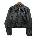 miumiu ミュウミュウ 23SS テクニカル シルク ブルゾン ジャケット【ML913_S231_121G】size=36 XSサイズ レディース ブラック...