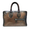 【中古】BERLUTI ベルルッティ アンジュール カリグラフィ ブリーフケース ビジネスバッグ スクリットレザー ヴェネチアレザー ブラウン 本物 送料込み!...