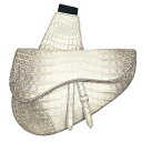 【中古】Christian Dior クリスチャンディオール クロコダイルレザー SADDLE サドル バッグ ショルダーバッグ クロスボディバッグ ヒマラヤ ...