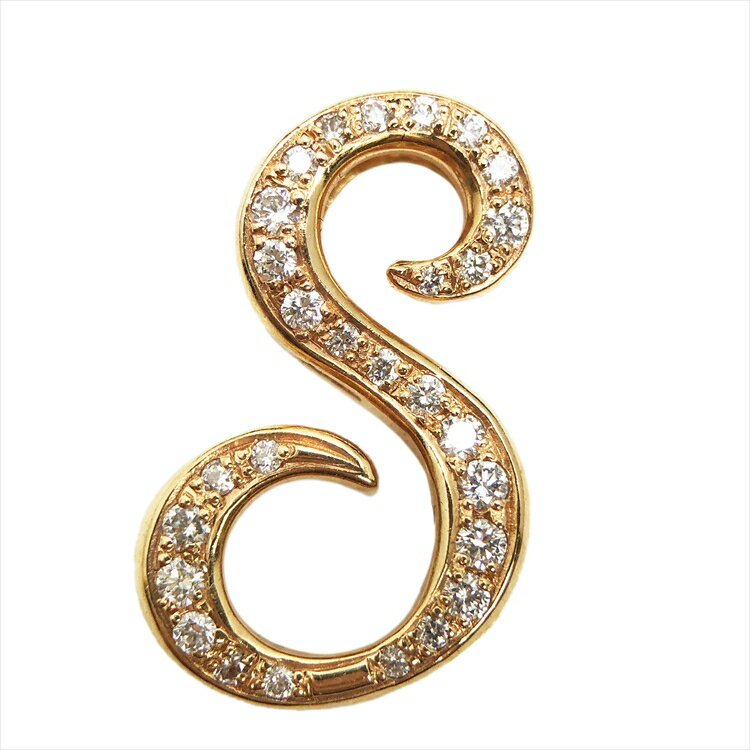 【中古】YUKIZAKI ALPHA ユキザキ アルファ イニシャル ペンダント (S / Mサイズ) ネックレス ダイヤモンド ピンクゴールド 750PG K...