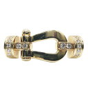 【中古】FRED フレッド Force10 フォース10 MM ミディアムモデル ブレスレット バングル ハーフダイヤモンド イエローゴールド 750YG K1...