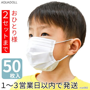 ＜1〜3営業日出荷＞(子供用)50枚入り使い捨て不織布マスク[msk002]マスク 在庫あり 使い捨て 50枚 マスク 3層 マスク 子供用 男女兼用