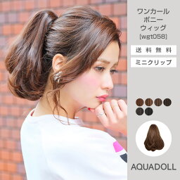 ウィッグ ポニーテール 簡単ミニクリップ ワンカールポニーウィッグ[wgt058] AQUADOLL アクアドール |送料無料| ポニーテールウィッグ 耐熱ウィッグ 黒髪 簡単ウィッグ エクステ コスプレウィッグ [宅送]