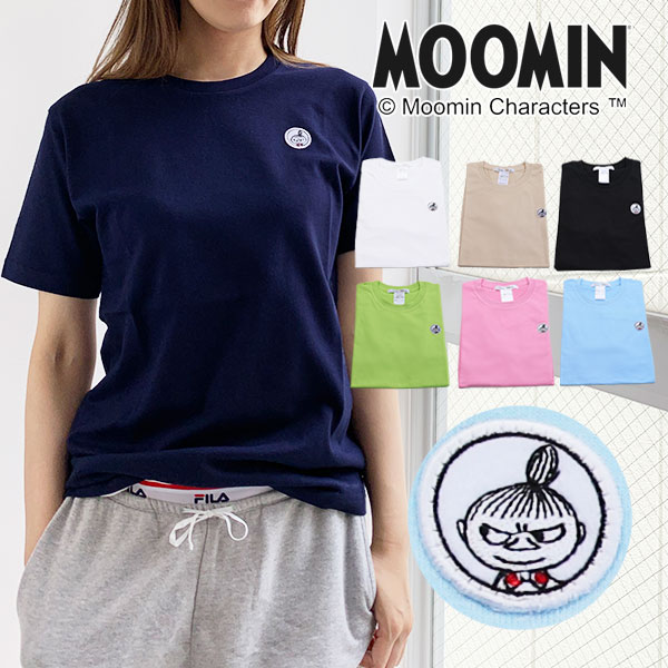 【MOOMIN】リトルミイ ワッペン ワンポイント レディース ラウンドネック Tシャツ / ムーミン 綿100% 日本製 半袖 カットソー 【cordialclothing】メール便選択で送料無料