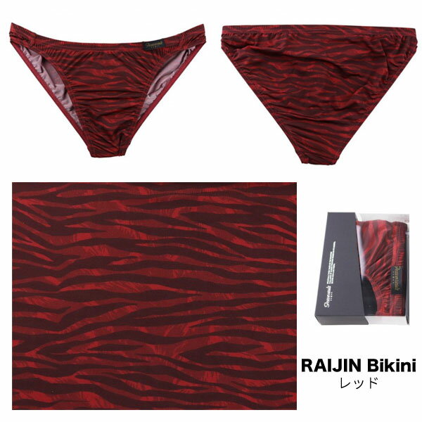 【再入荷】【gravevault】RAIJIN Bikini 3color / グレイブ ボールト メンズ ゼブラ柄 ブリーフ ビキニ パンツ【メール便選択で送料無料】 3