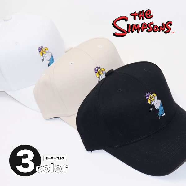 バックベルトでサイズ調節可能！シンプソンズ ホーマー ゴルフ 刺繍 キャップ★CAP 帽子【THE SIMPSONS】【宅配便のみ】【TD】