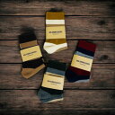 ショッパー付き♪ コーデの幅が広がる トリコロール ボーダー メンズ ハイソックス・紳士 靴下【5color】【TD】【メール便送料無料】