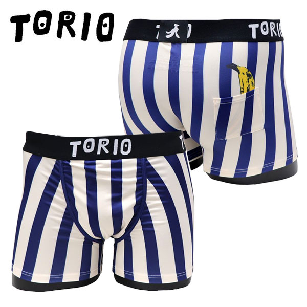 トリオ パンツ メンズ ＼父の日 ギフト2024／【残りわずか】【TORIO】ストライプ Navy / 2201003 トリオ メンズ ボクサーパンツ【メール便送料無料】