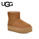 【UGG】アグ CLASSIC MINI PLATFORM CHESTNUT / 厚底 ムートン ショート ブーツ キャメル(23cm 230mm US6 / ...