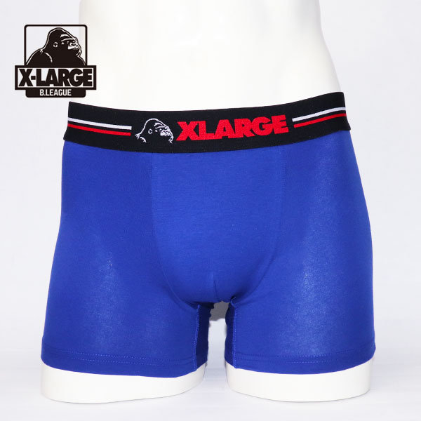 ＼春 ギフト／【XLARGE】XL_ゴリラと斜めのロゴ BLUE / 14607700 エクストララージ メンズ コットン ボクサーパンツ 【2点以上ご購入でメール便送料無料】