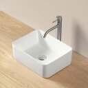 【3点商品セット】 洗面ボウル 置き型 手洗い器 オシャレ 400*300*130mm 洗面ボール 陶器 手洗いボウルセット ホワイト 小型洗面器 蛇口 排水金...