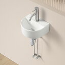 【4点商品セット】 手洗い器 壁掛け 手洗いボウル 300*250*120mm 壁付け型 手洗器 オシャレ 手洗い台 半円形 小型洗面ボウル 陶器 ミニ型 ホワ...