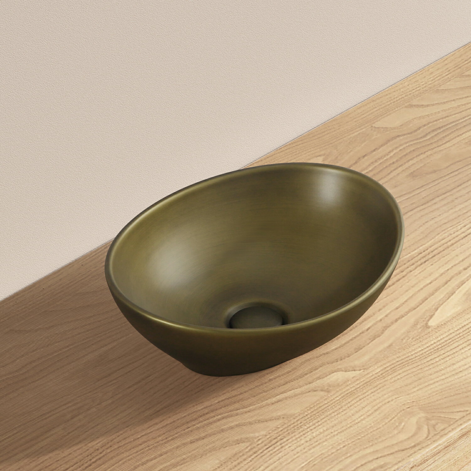 【2点商品セット】 洗面ボウル 楕円形 洗面台 置き型 410*340*145mm おしゃれ 洗面ボール 陶器 手洗いボウル レトロ 洗面器 排水金具 セット DIY トイレ 浴室 施主支給 リフォーム