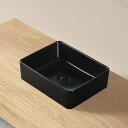 【2点商品セット】 洗面ボウル ブラック 洗面台 置き型 400*300*130mm おしゃれ 洗面ボール 陶器 手洗いボウル ホワイト 洗面器 排水金具 セッ...