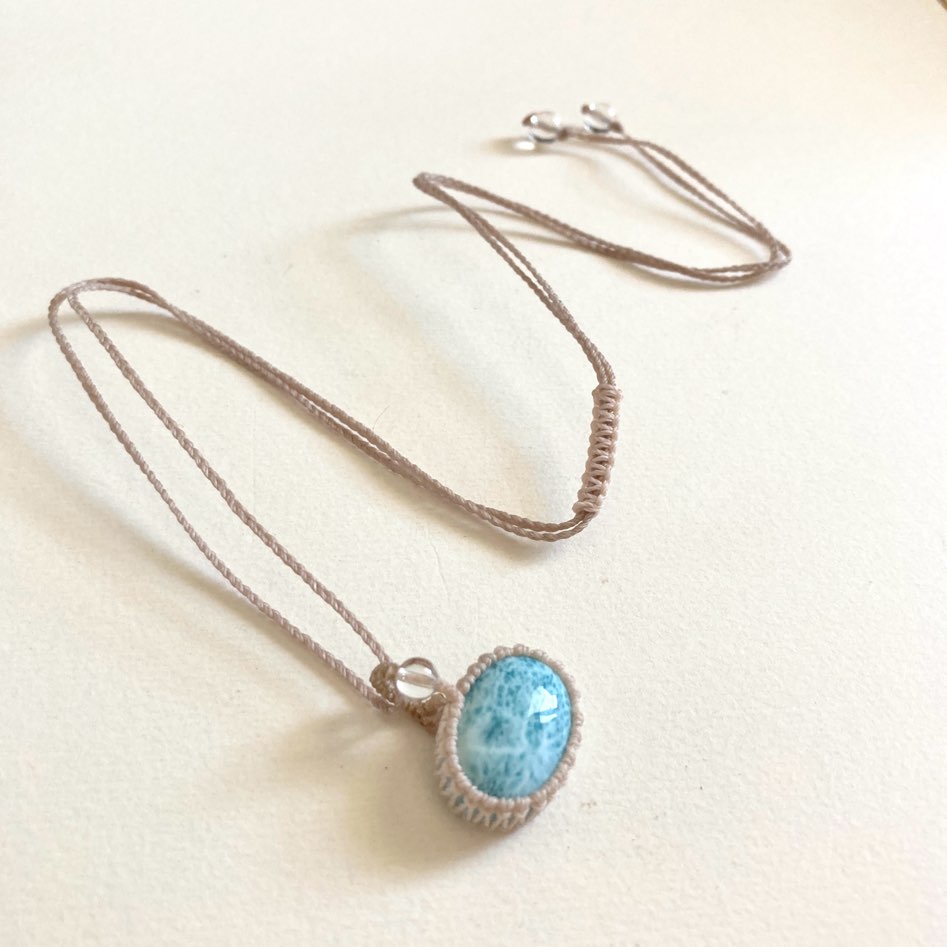 ラリマーペンダント ラリマー ペンダント マクラメペンダント ブルー 水色
