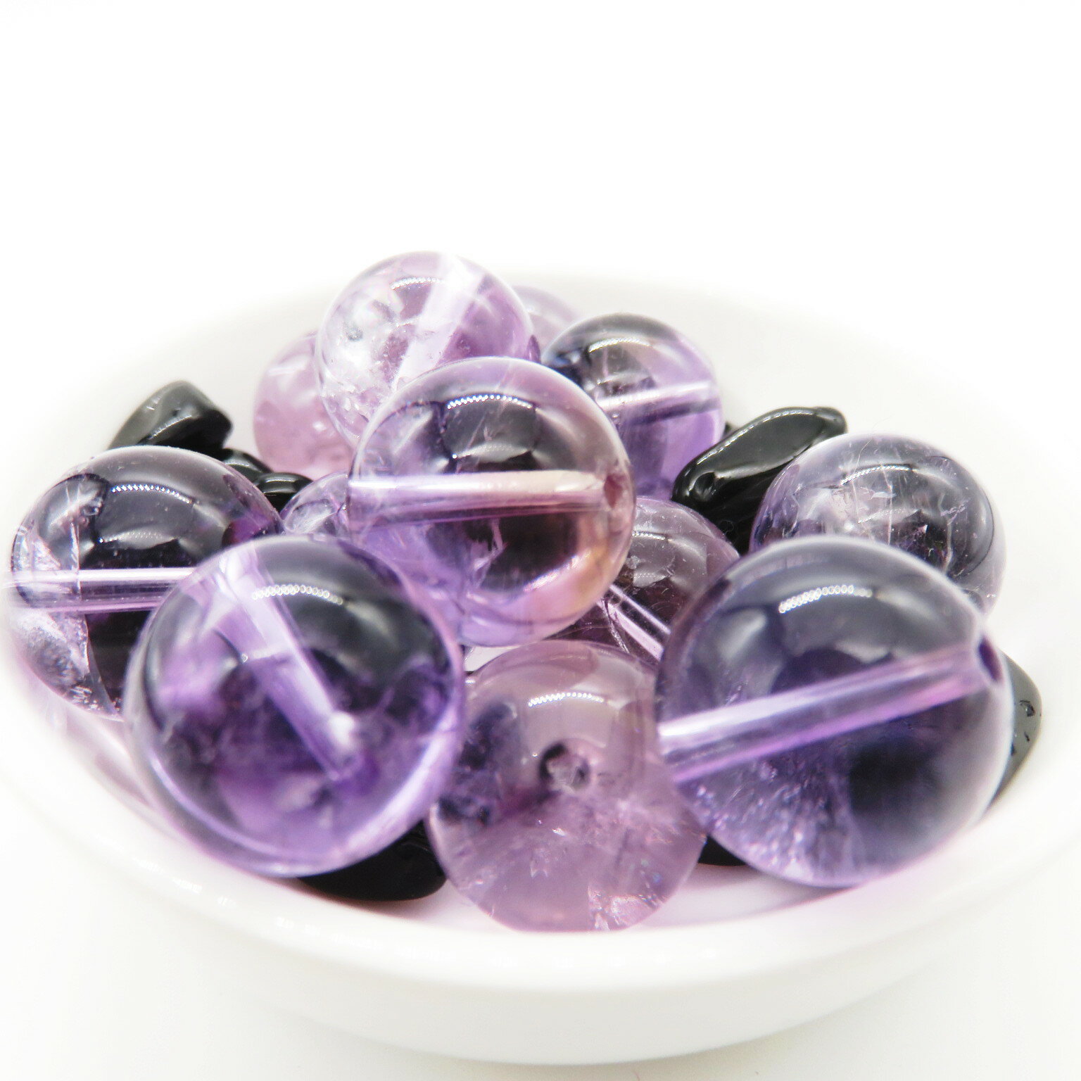 天然石ビーズ アメトリン 14.0mm玉 AAランク 1粒売り 天然石 丸玉 バラ売り 穴空