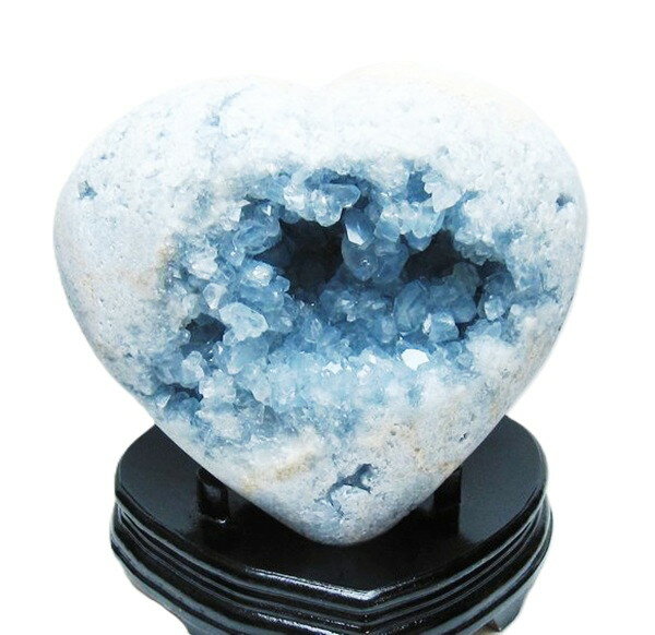 1点物原石 セレスタイト 天青石 ハートシェイプ 889g 台付 天青石 パワー...