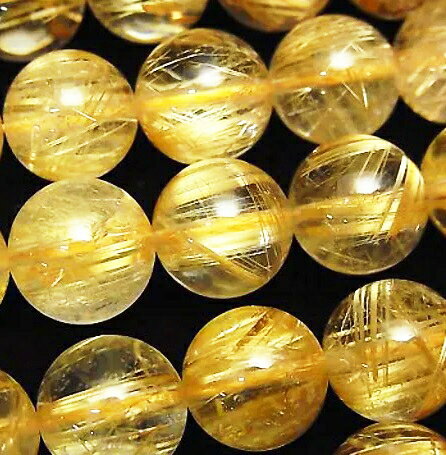 タイチン ルチルクォーツ 6.0mm玉 高品質ビーズ ランク-AAA 1粒売り 天然石 ビーズ ラウンド 丸玉 穴あき 金運 厄除け 浄化 仕事運 パワーストーン