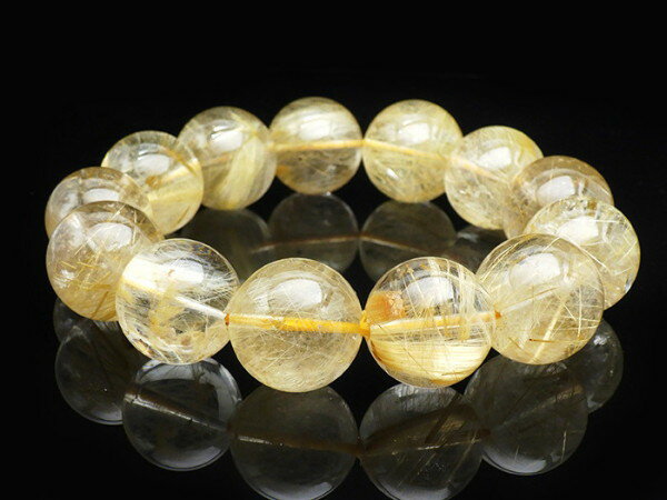 ブレスレット ルチルクォーツ 15.9〜17.9mm ランク AAA 【高品質】 1本売り 金運 財運 仕事運 ルチルクォーツ ブ パワーストーン メンズ レデ...