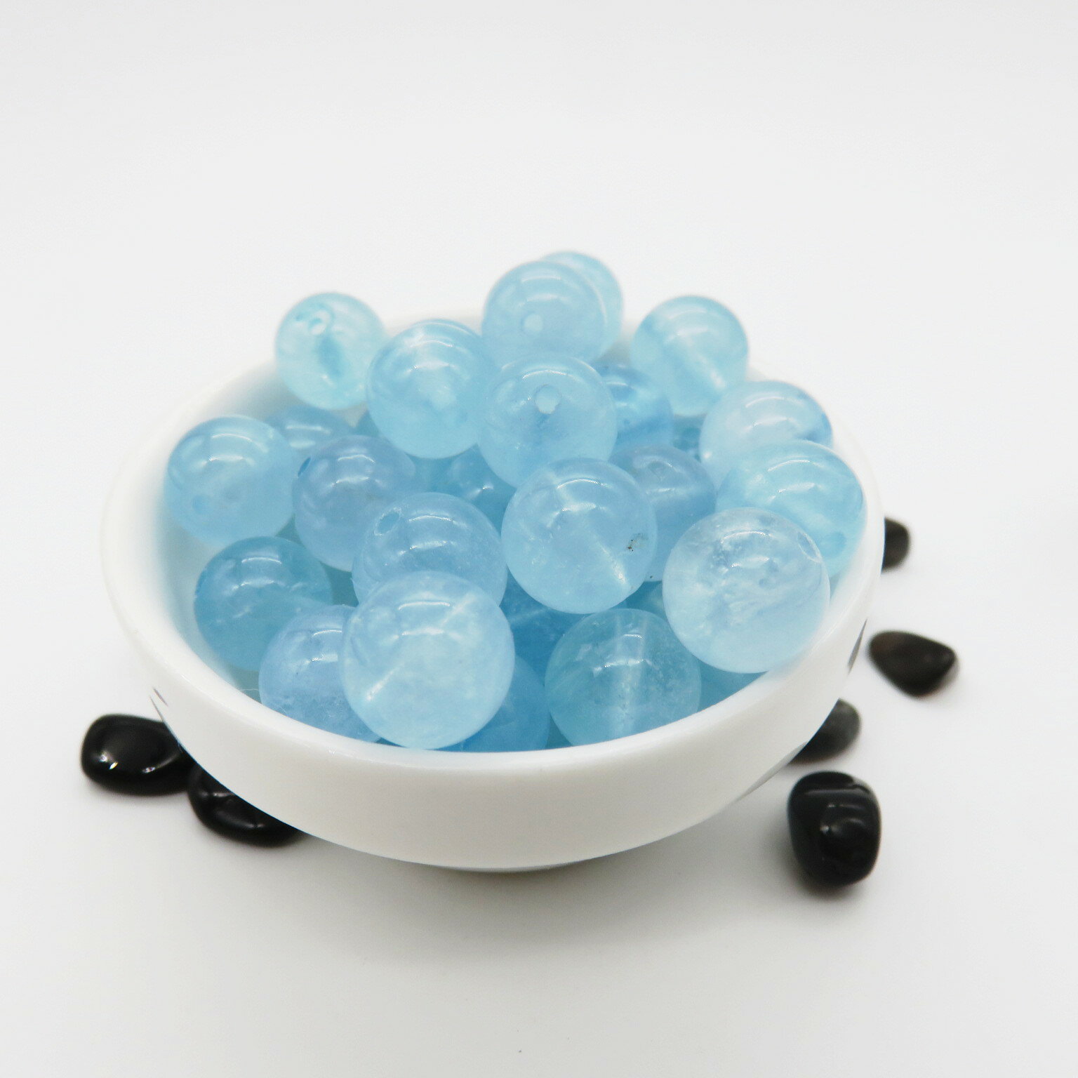 おすすめ！アクアマリン 8.0mm 品質ランク-AAA 1粒売り 天然石ビーズ 丸玉 穴空き アクセサリー パーツ パワーストーン