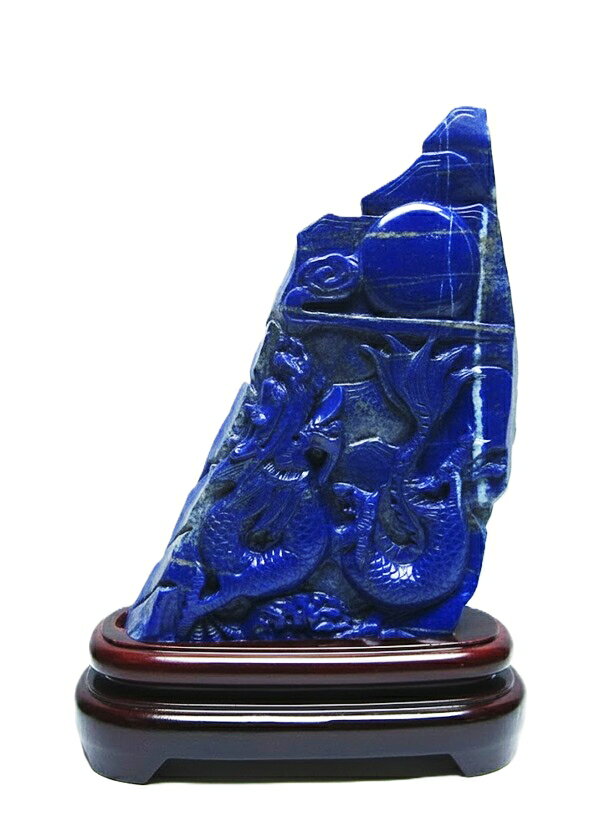 龍彫刻置物 ラピスラズリ サイズ 280x200x40mm 重さ- 2.4kg 現物売り 1点...