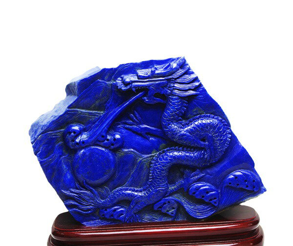 龍彫刻置物 ラピスラズリ サイズ 240x340x40mm 重さ- 4.5kg 現物売り 1点...